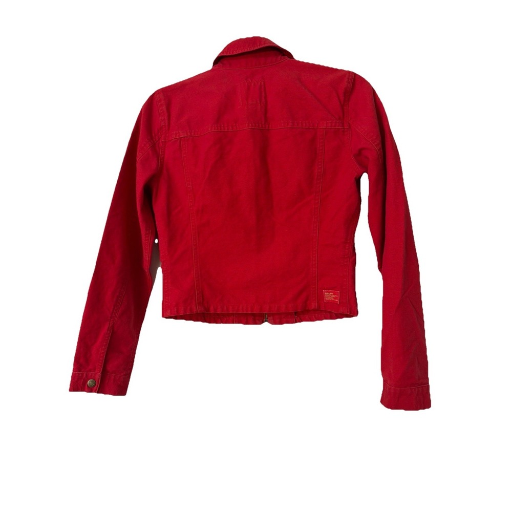 VTG Rare Sz S R L Ralph Genuine Raw Goods Supply Company Red Denim Zip Jacket - Picture 2 of 6